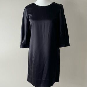 Phillip Lim Women's Black Satin 1/2 Sleeve Tunic Mini Formal Dress